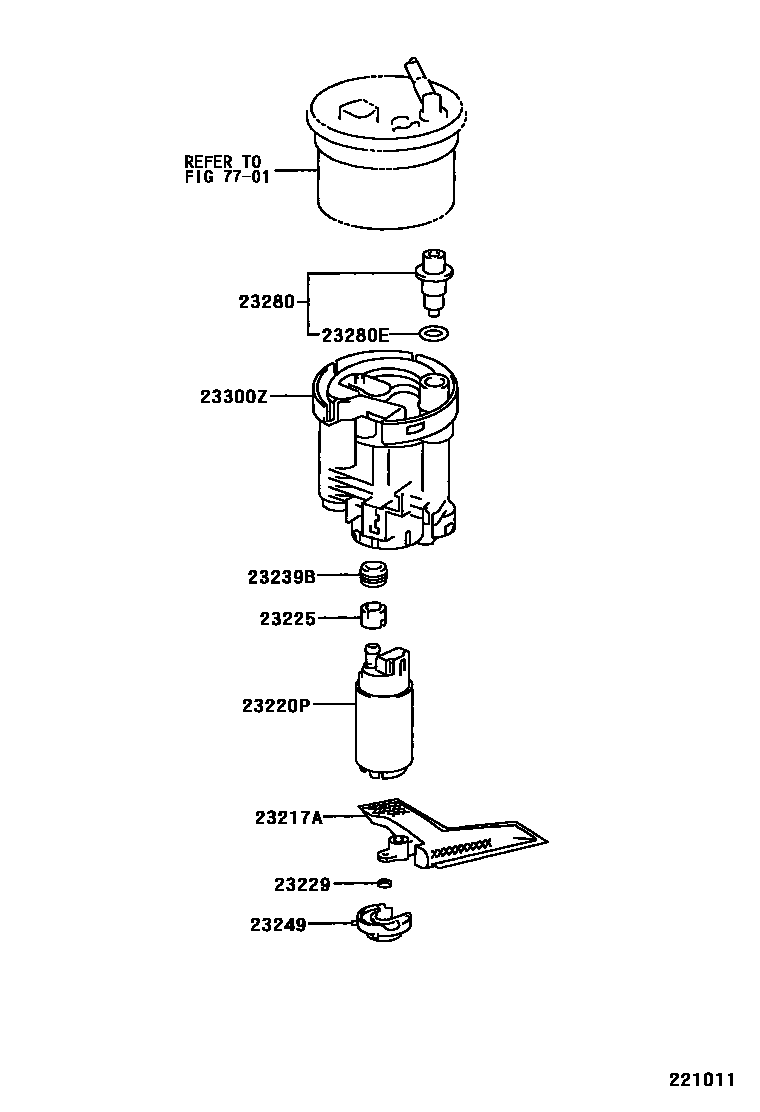 Toyota COROLLA 燃油喷射系统 EPC diagram — 221011