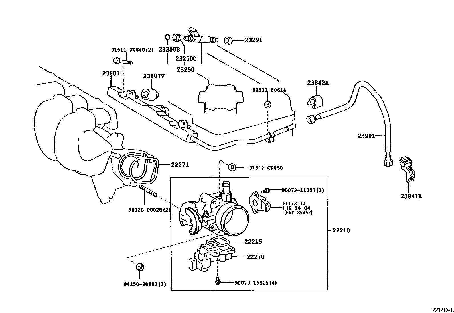 Toyota COROLLA 燃油喷射系统 EPC diagram — 221212C