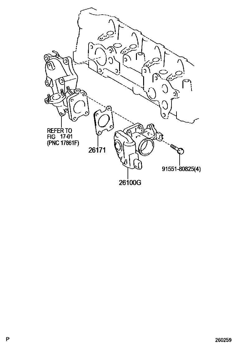 Toyota COROLLA 文氏管 EPC diagram — 260259