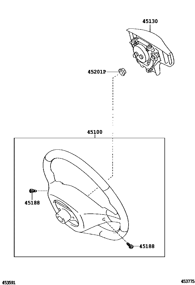 Toyota COROLLA Steering Wheel EPC diagram — 453775