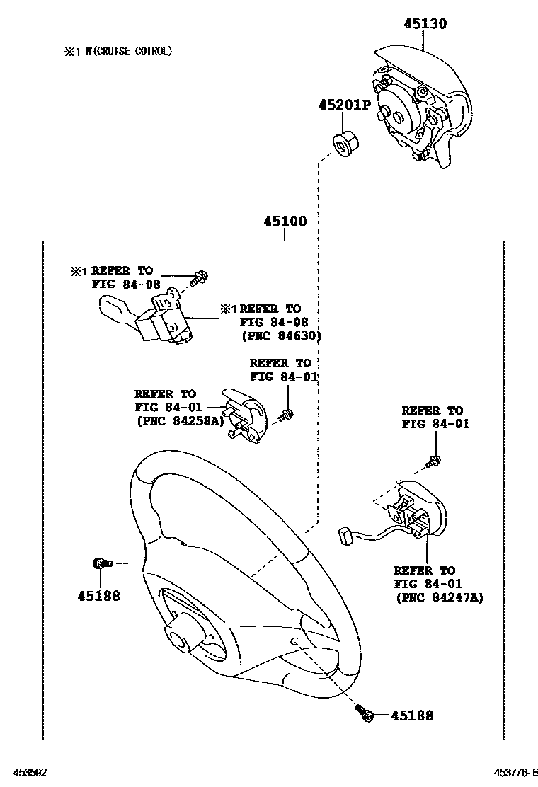 Toyota COROLLA Steering Wheel EPC diagram — 453776B