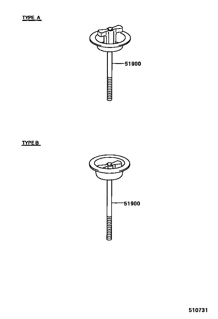 Toyota COROLLA Spare tire rack EPC diagram — 510731