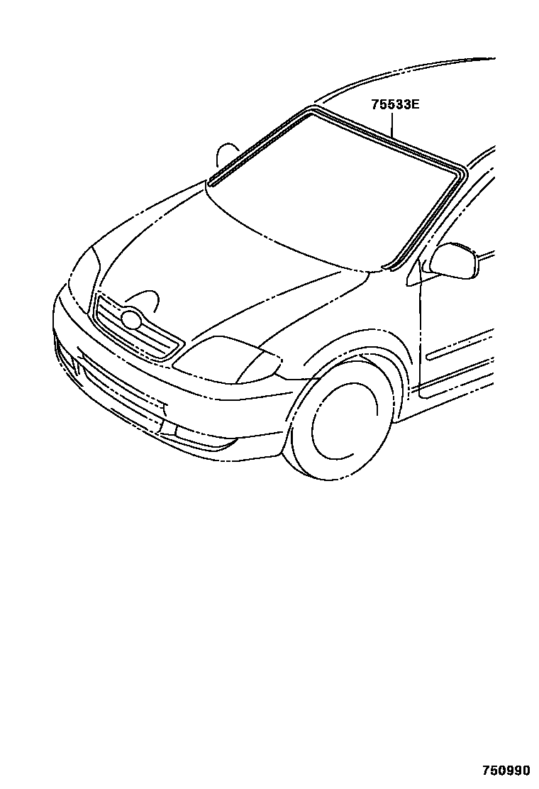 Toyota COROLLA 前防护条 EPC diagram — 750990