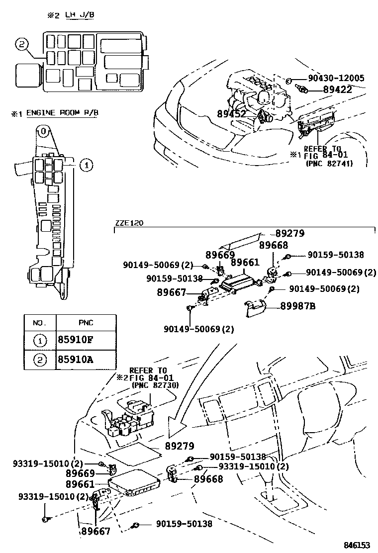 Toyota COROLLA 电子燃油喷射系统 EPC diagram — 846153