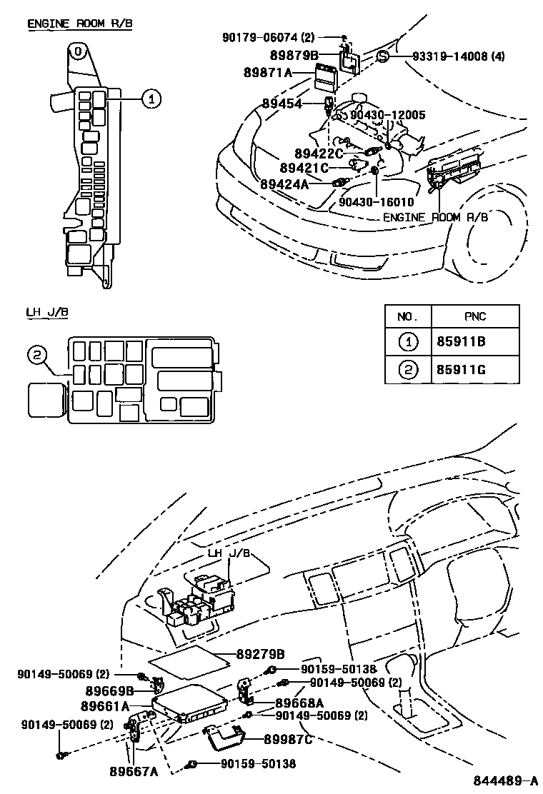 Toyota COROLLA 电子控制柴油机(ECD) EPC diagram — 844489A
