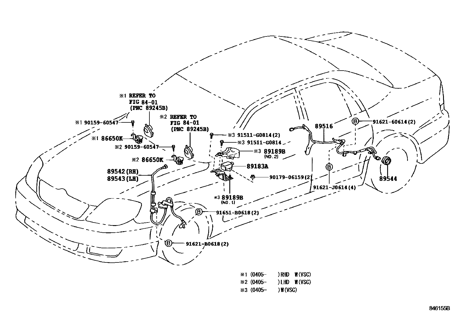 Toyota COROLLA ABS 和 VSC EPC diagram — 846155B