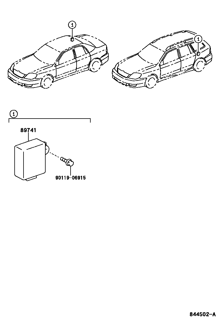 Toyota COROLLA 遥控门锁 EPC diagram — 844502A