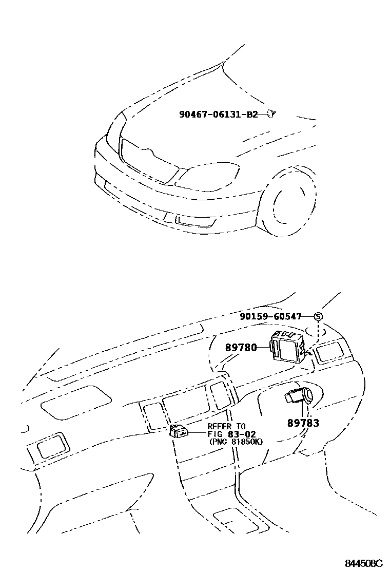 Toyota COROLLA 防盗装置 EPC diagram — 844508C