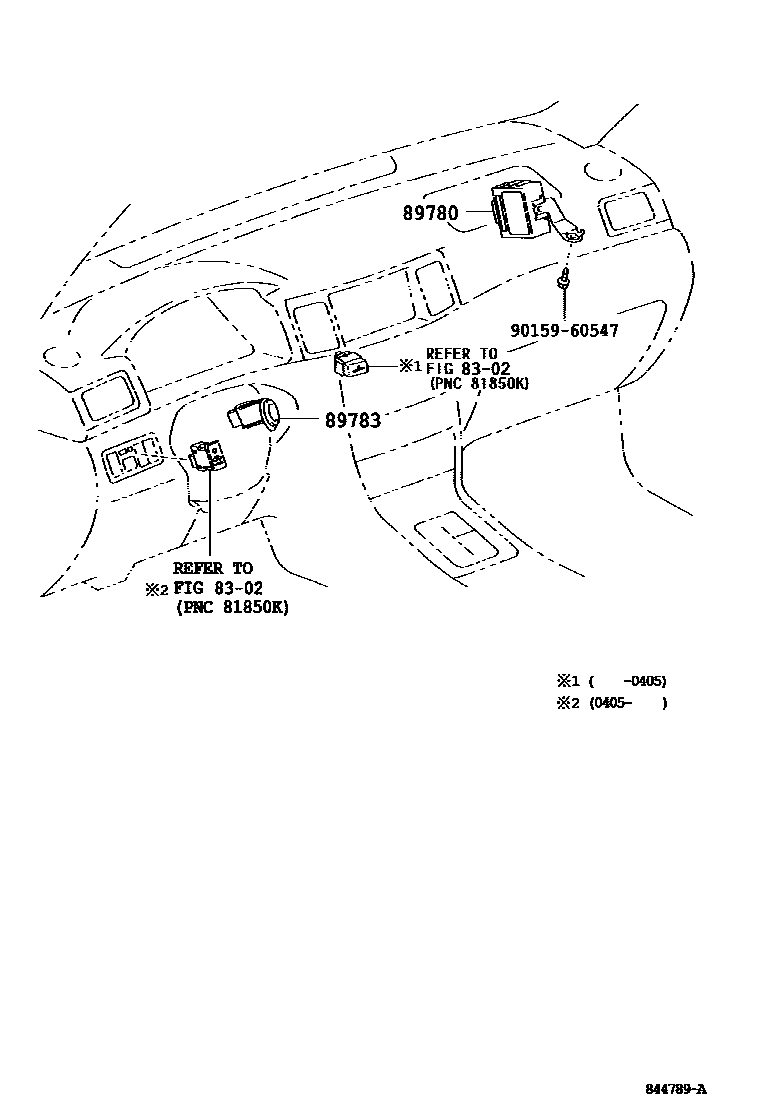 Toyota COROLLA 防盗装置 EPC diagram — 844789A
