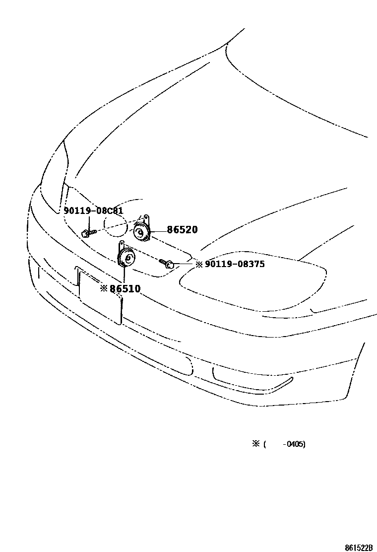 Toyota COROLLA 喇叭 EPC diagram — 861522B