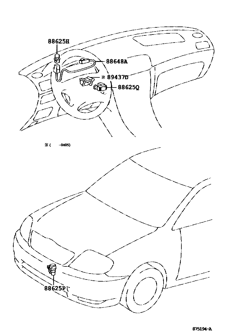Toyota COROLLA 暖风和空调系统 - 控制器和风管 EPC diagram — 875194A