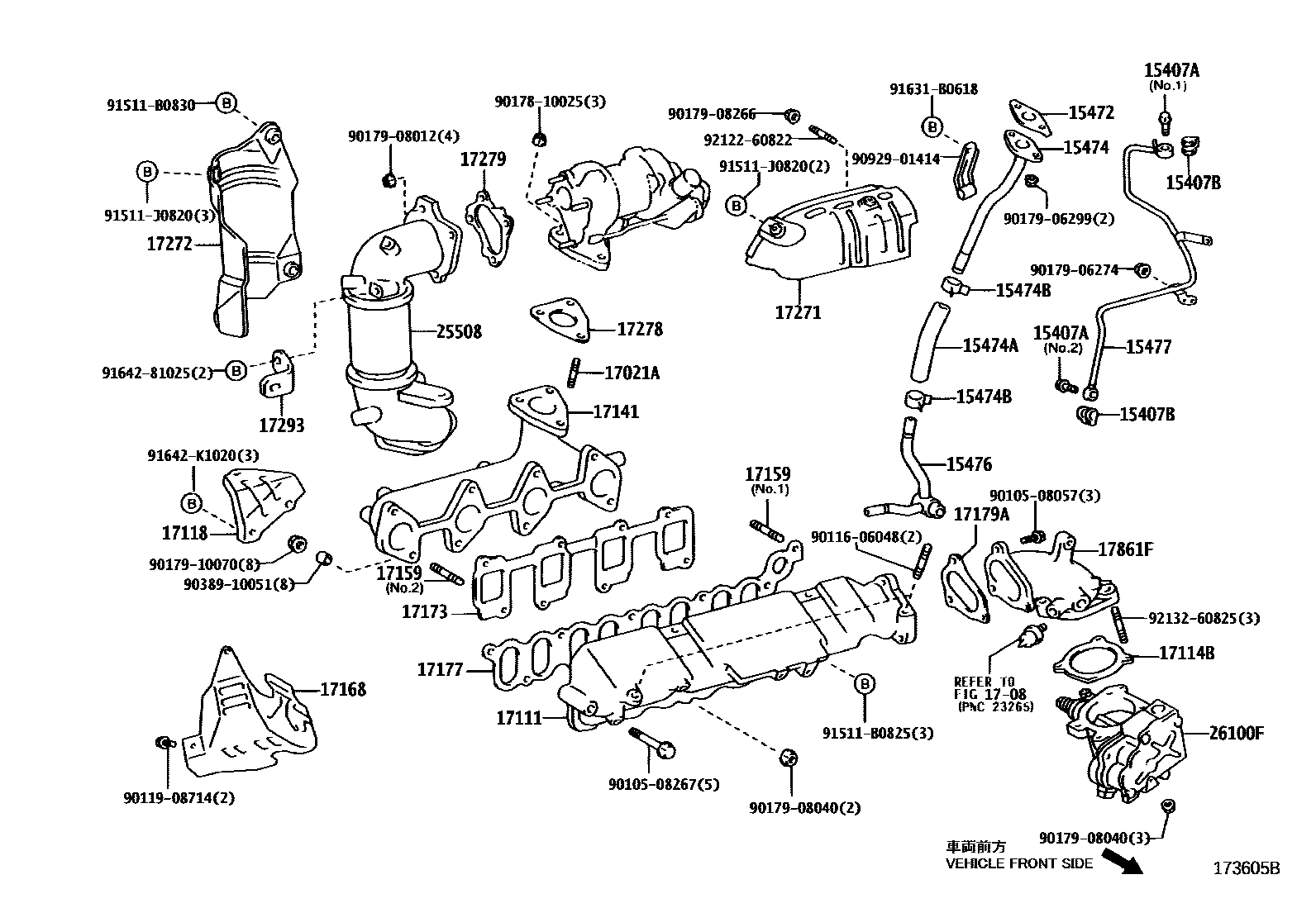 Toyota COROLLA Manifold EPC diagram — 173605B