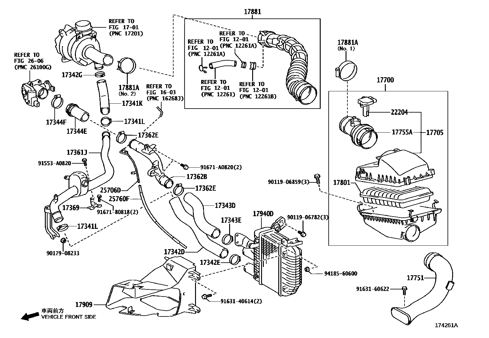 Toyota COROLLA Air Cleaner EPC diagram — 174261A