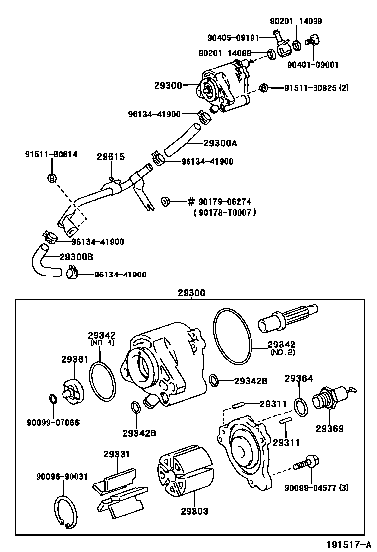 Toyota COROLLA 真空泵 EPC diagram — 191517A