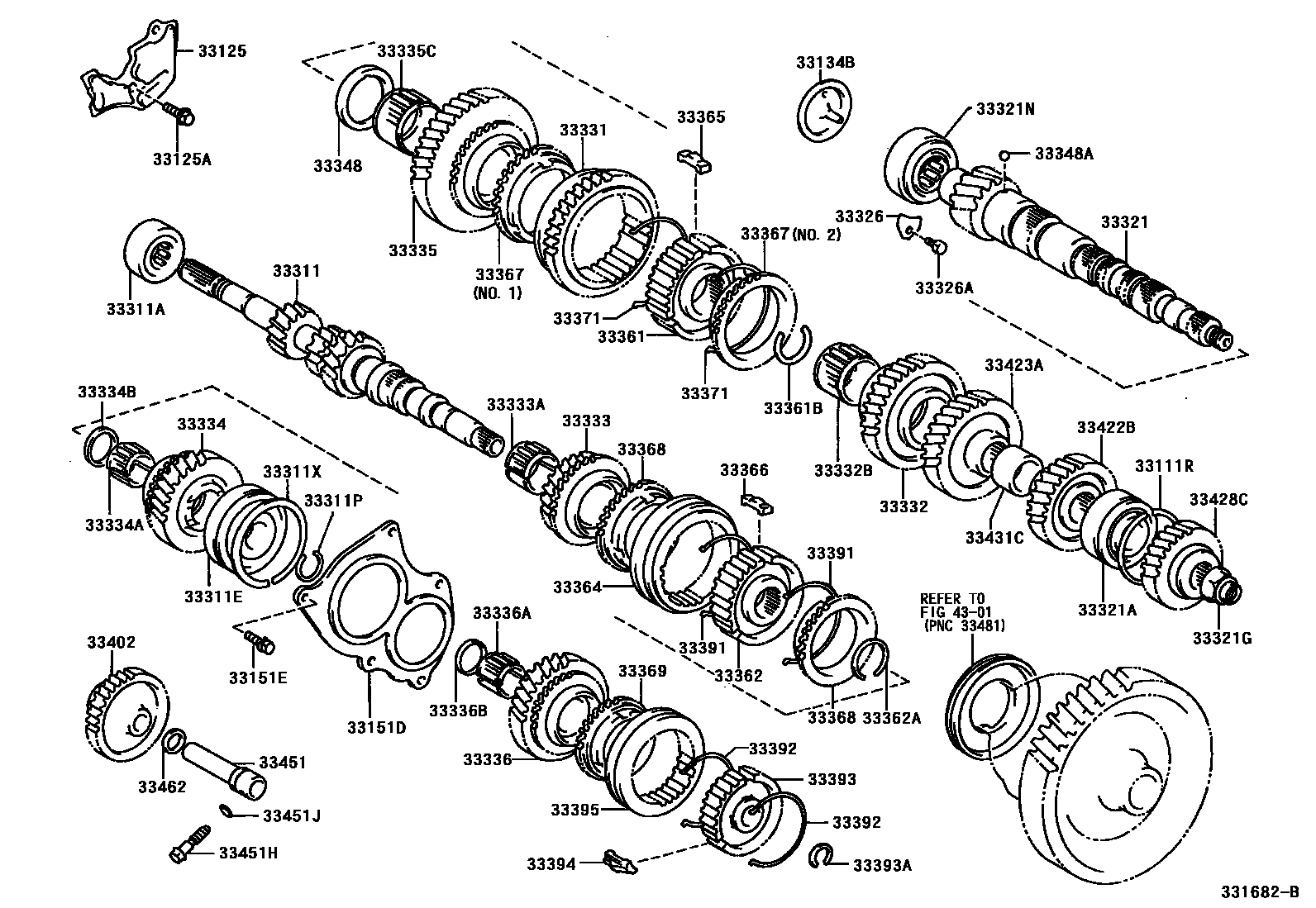 Toyota COROLLA 变速器齿轮(MTM) EPC diagram — 331682B