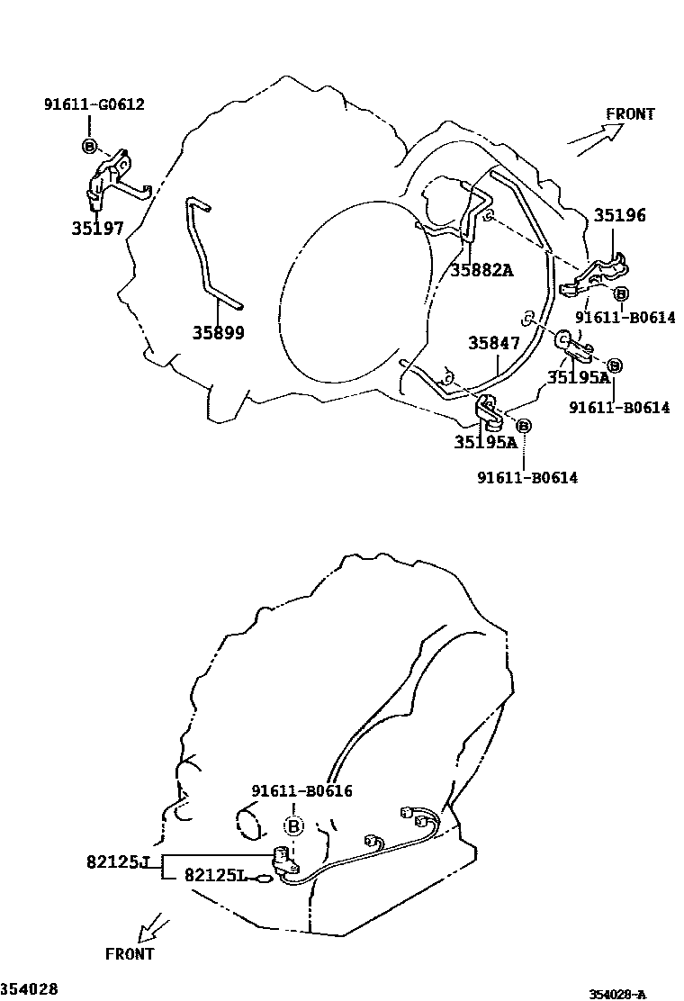 Toyota COROLLA 阀体和滤油网(ATM) EPC diagram — 354028A