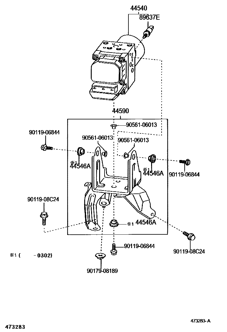 Toyota COROLLA 制动配管和卡箍 EPC diagram — 473283B