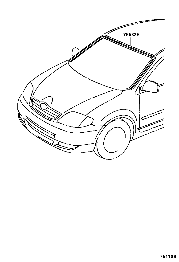 Toyota COROLLA 前防护条 EPC diagram — 751133