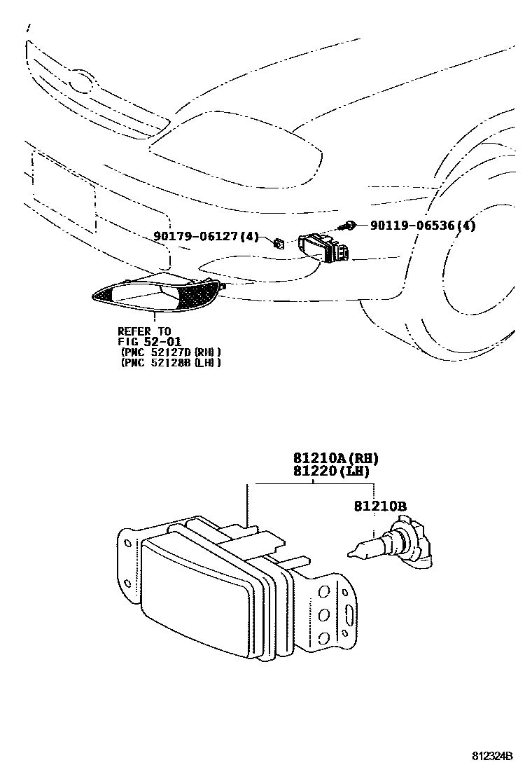 Toyota COROLLA Fog Lamp EPC diagram — 812324B