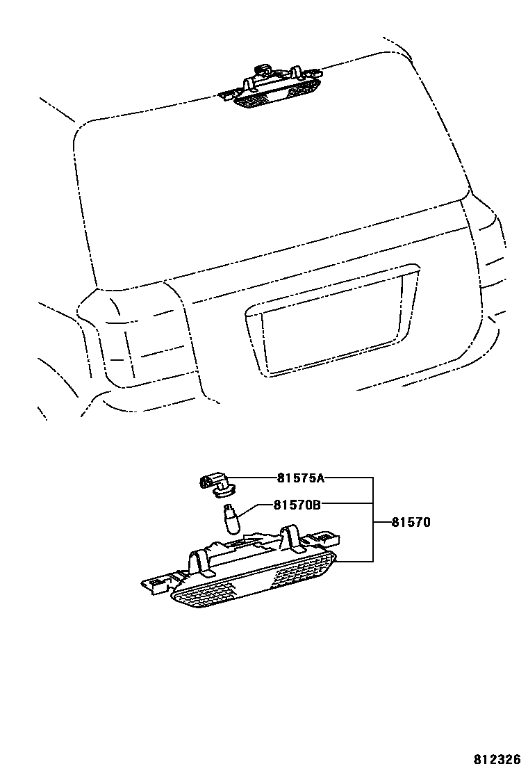 Toyota COROLLA 高位刹车灯 EPC diagram — 812326