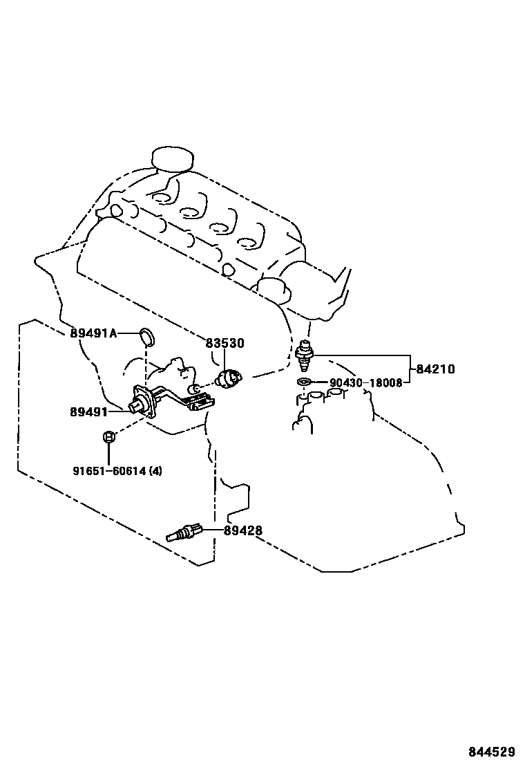 Toyota COROLLA 开关和继电器和ECU EPC diagram — 844529
