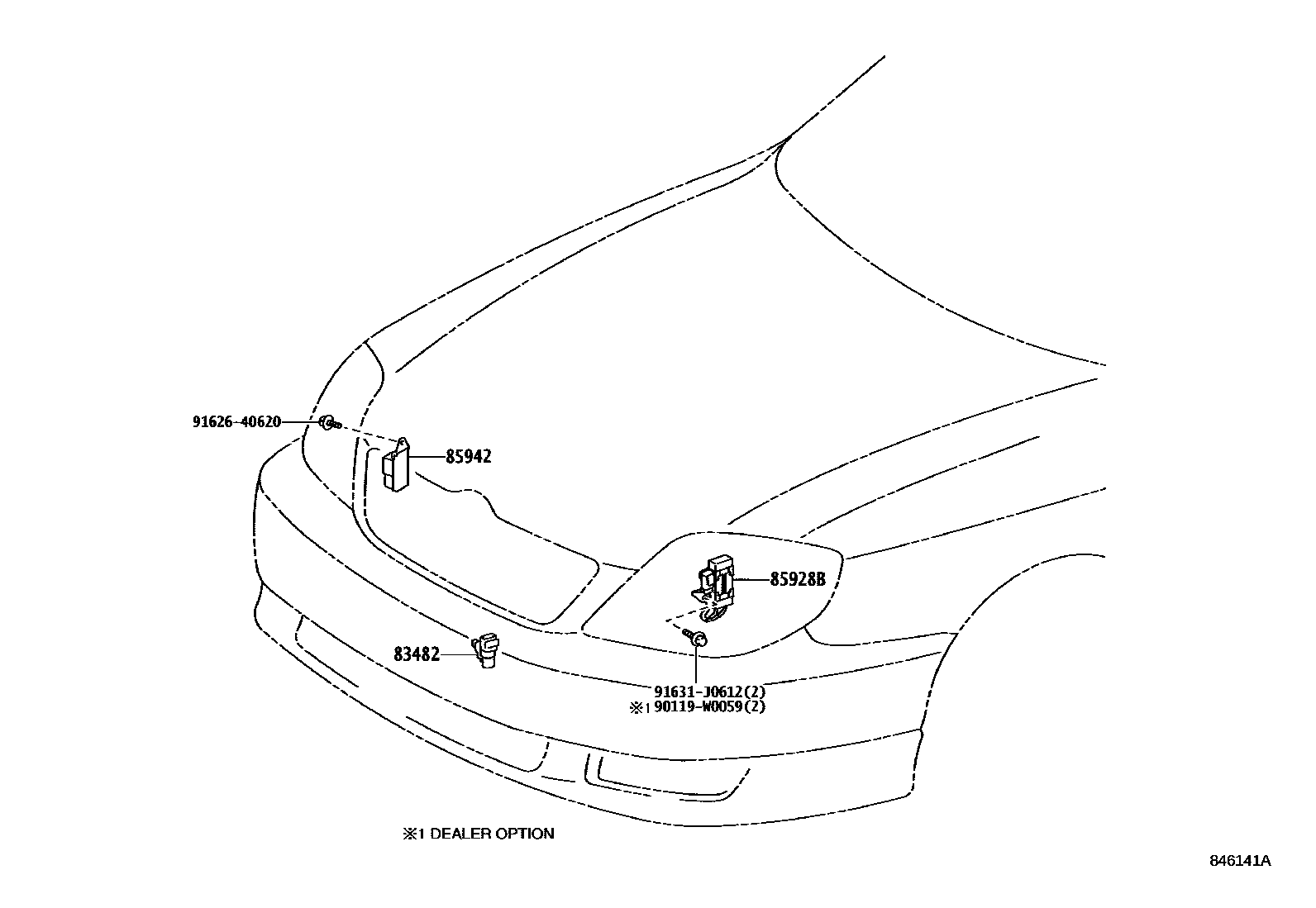 Toyota COROLLA 开关和继电器和ECU EPC diagram — 846141A