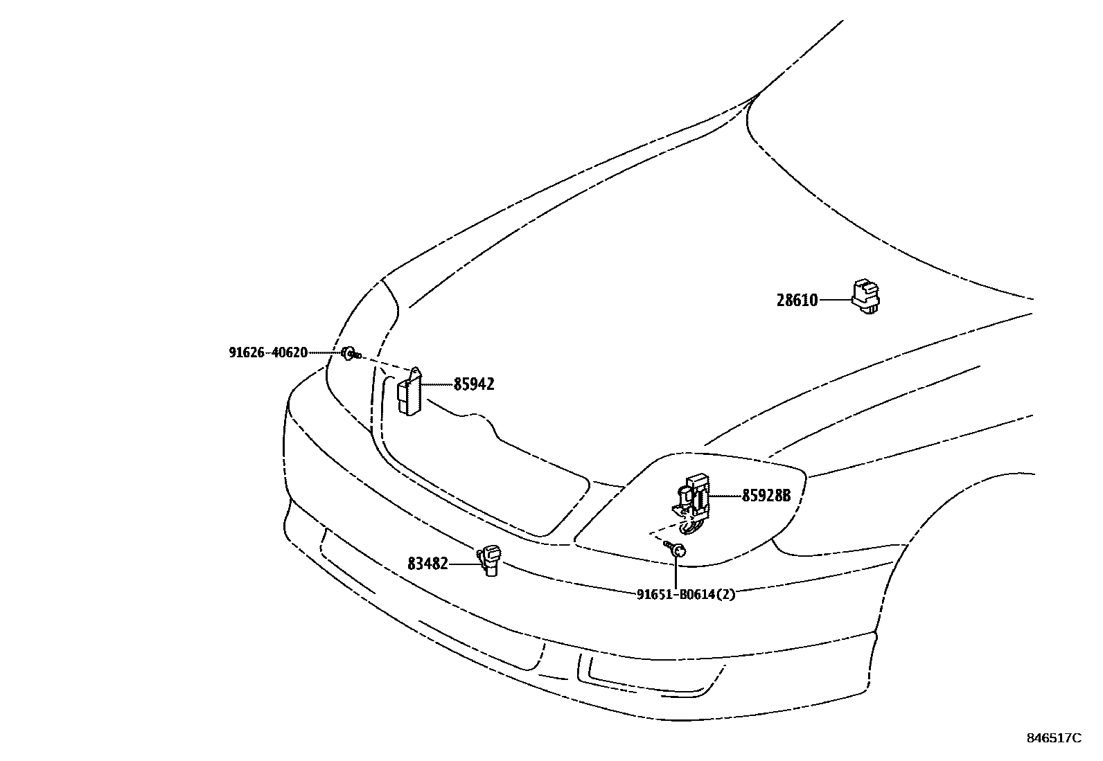 Toyota COROLLA 开关和继电器和ECU EPC diagram — 846517C