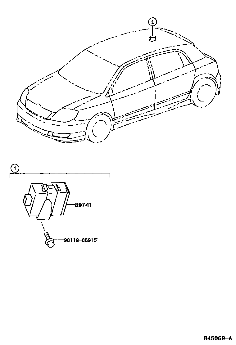 Toyota COROLLA 遥控门锁 EPC diagram — 845069A