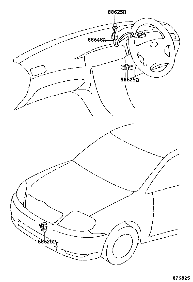Toyota COROLLA 暖风和空调系统 - 控制器和风管 EPC diagram — 875825