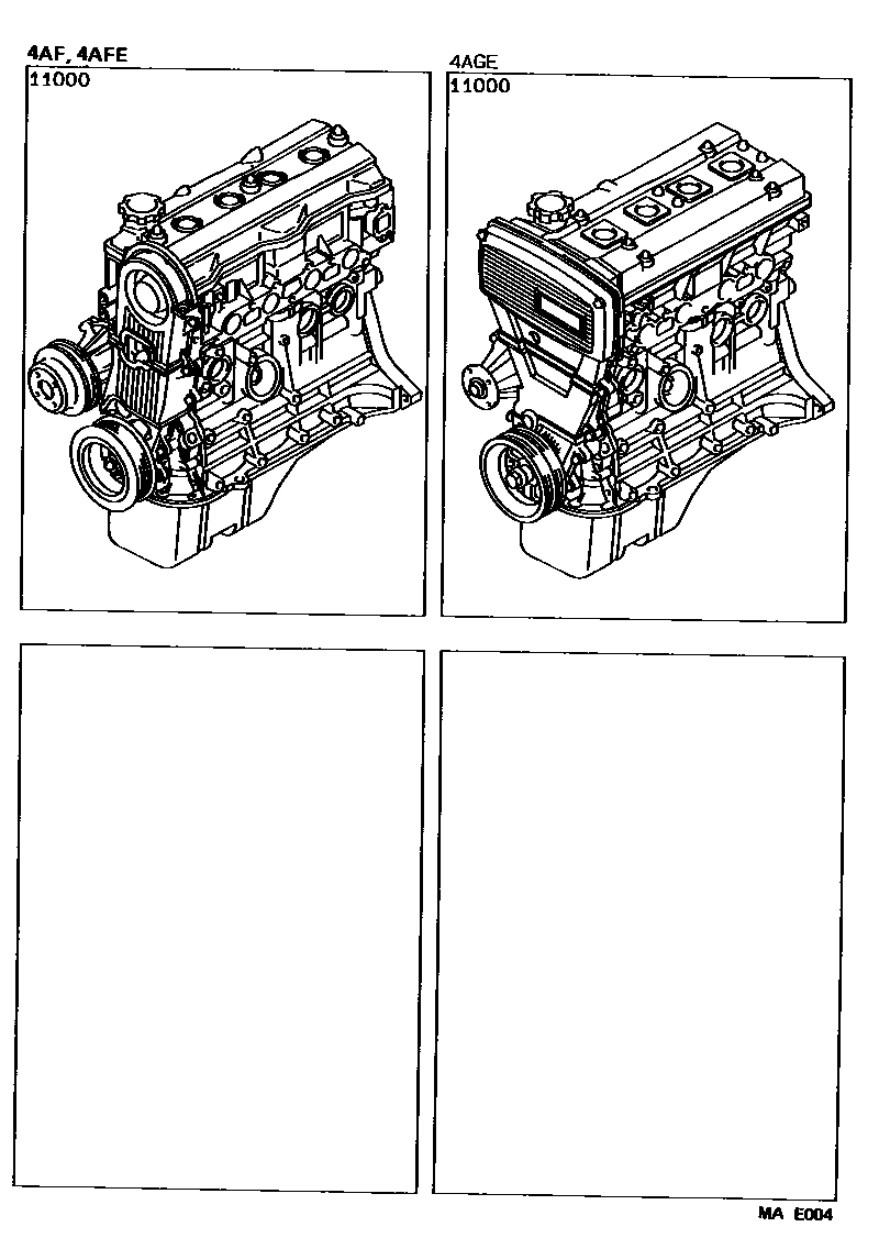 Toyota COROLLA Partial Engine Assembly EPC diagram — MAE004