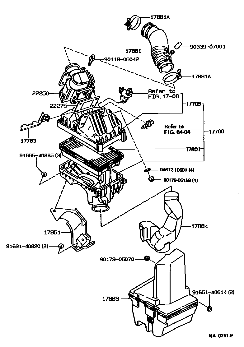 Toyota COROLLA Air Cleaner EPC diagram — NA0251E