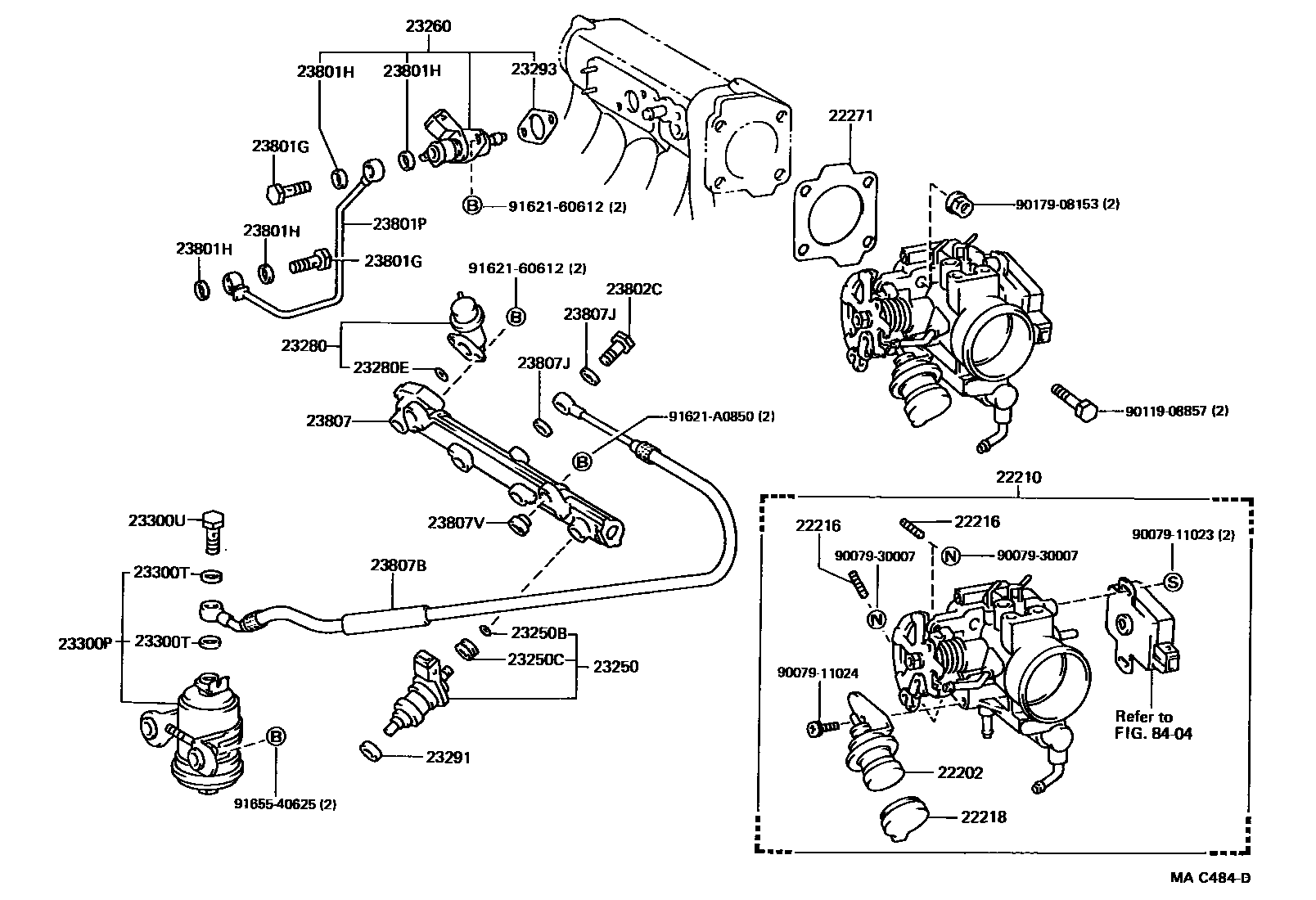 Toyota COROLLA 燃油喷射系统 EPC diagram — MAC484D