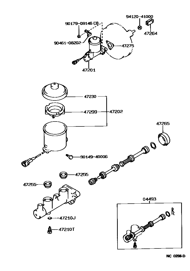 Toyota COROLLA 制动总泵 EPC diagram — NC0288D