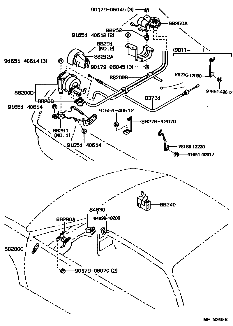 Toyota COROLLA 巡航控制(自动行驶) EPC diagram — MEN240B