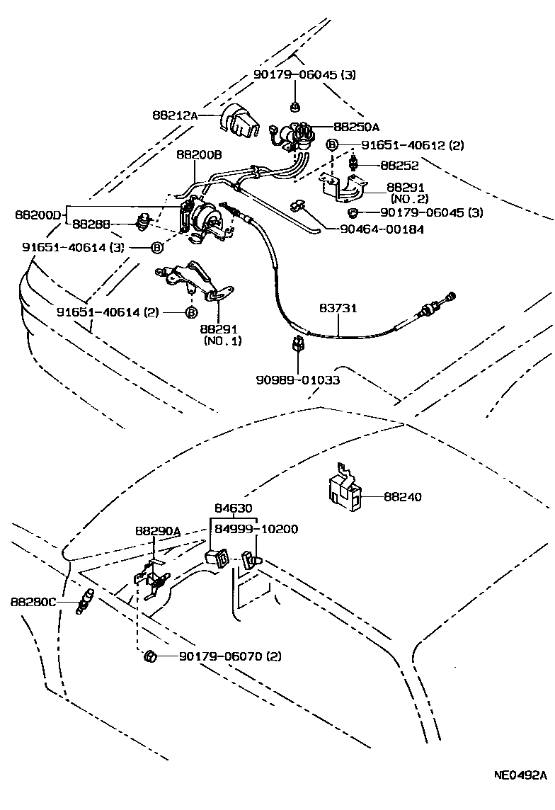 Toyota COROLLA 巡航控制(自动行驶) EPC diagram — NE0492A