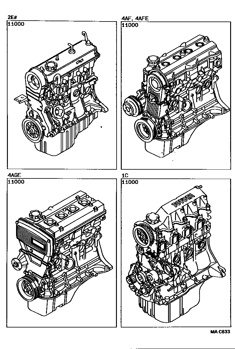 Toyota COROLLA Partial Engine Assembly EPC diagram — MAC633