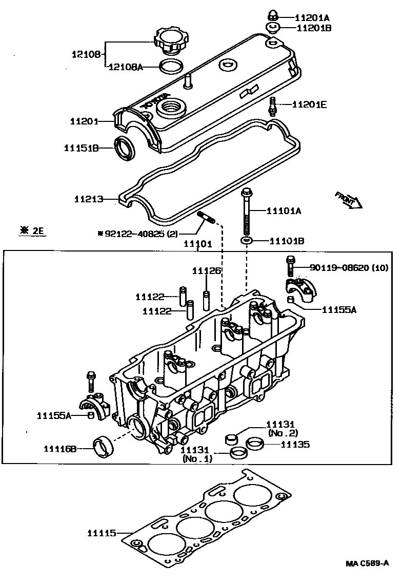 Toyota COROLLA Cylinder Head EPC diagram — MAC589A