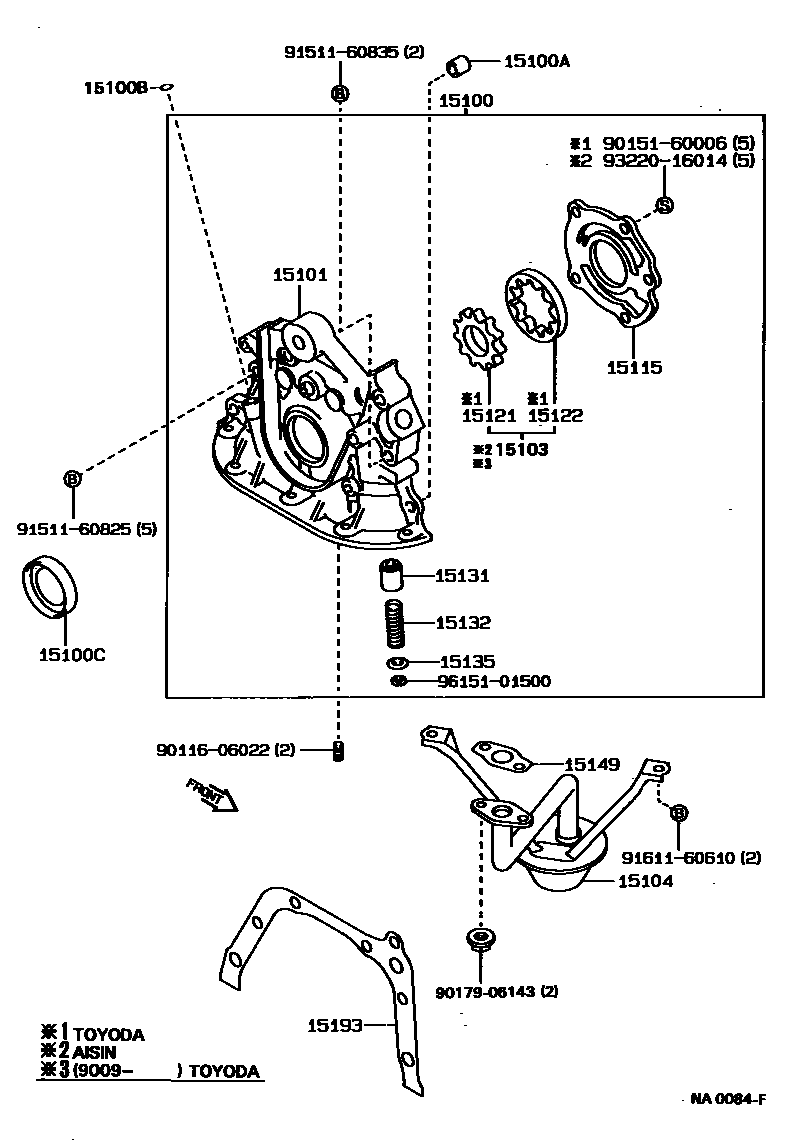 Toyota COROLLA Engine Oil Pump EPC diagram — NA0084F