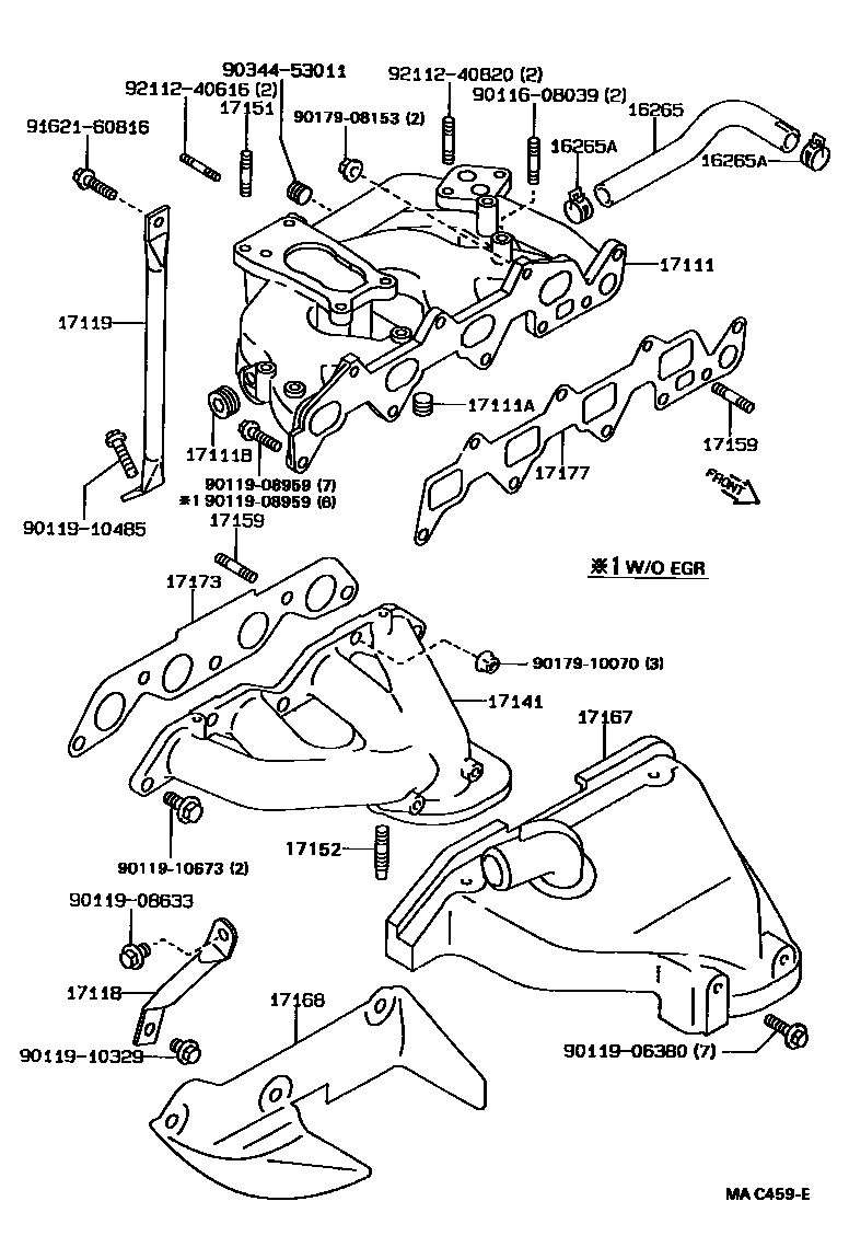 Toyota COROLLA Manifold EPC diagram — MAC459E