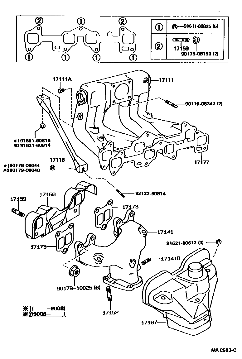 Toyota COROLLA Manifold EPC diagram — MAC593C