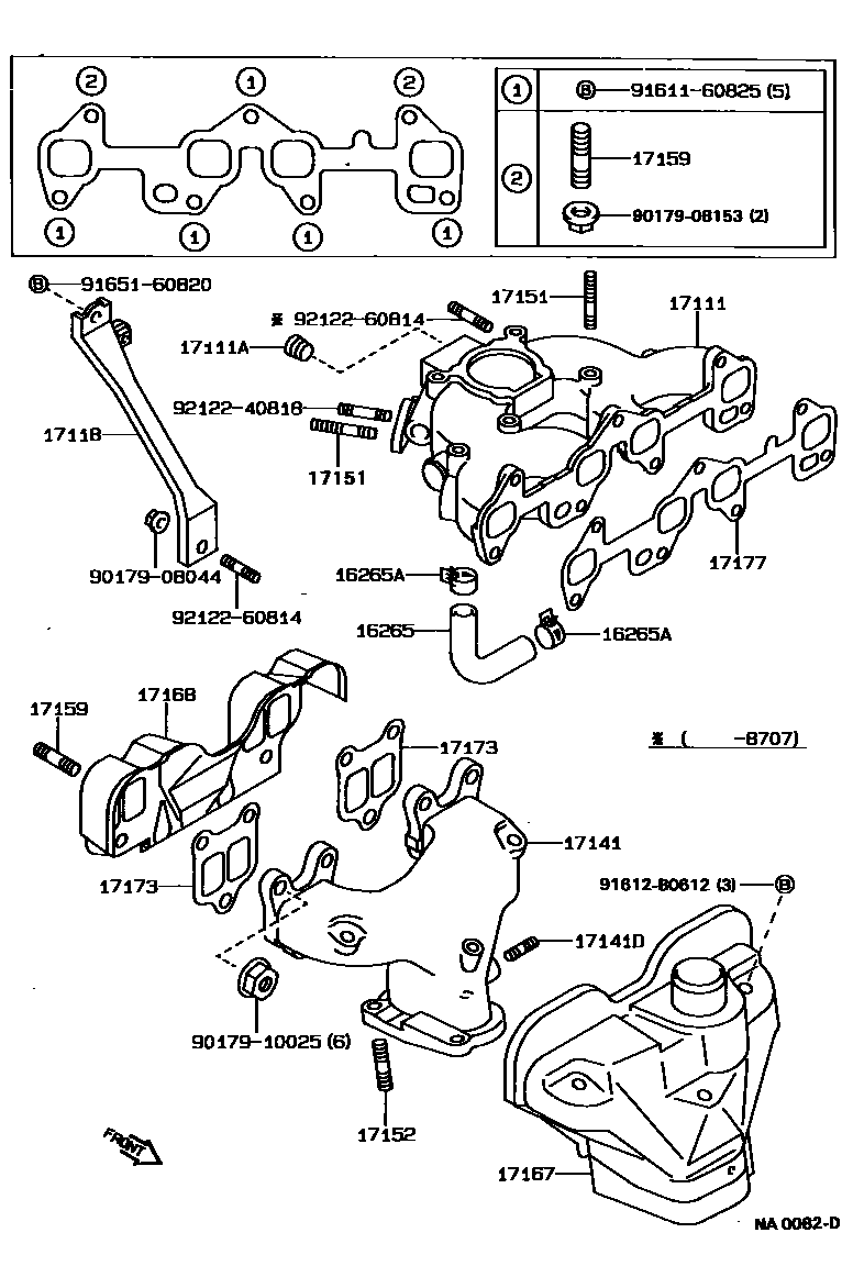Toyota COROLLA Manifold EPC diagram — NA0082D