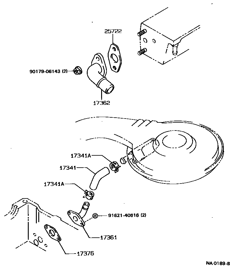 Toyota COROLLA 歧管喷气系统 EPC diagram — NA0189B