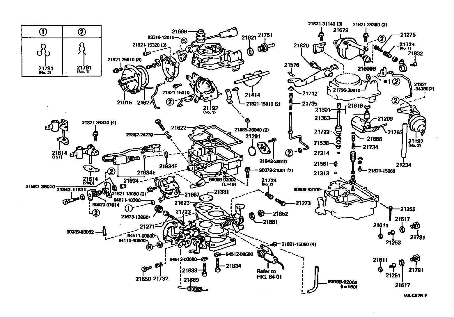 Toyota COROLLA 化油器 EPC diagram — MAC526F