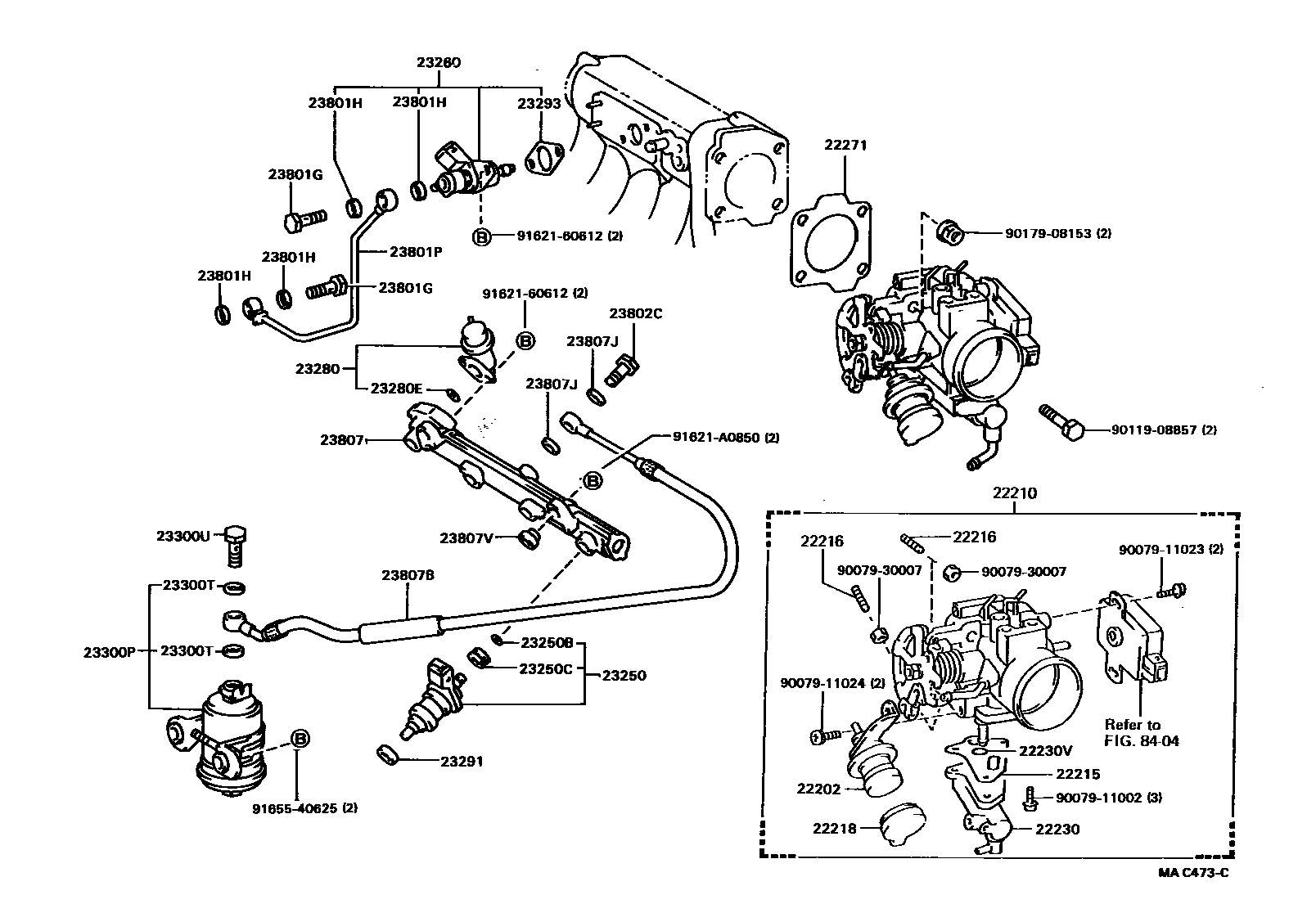 Toyota COROLLA 燃油喷射系统 EPC diagram — MAC473C