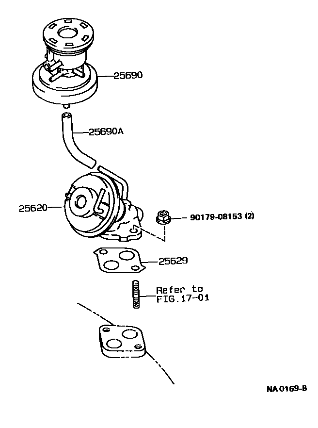 Toyota COROLLA 废气再循环系统 EPC diagram — NA0169B