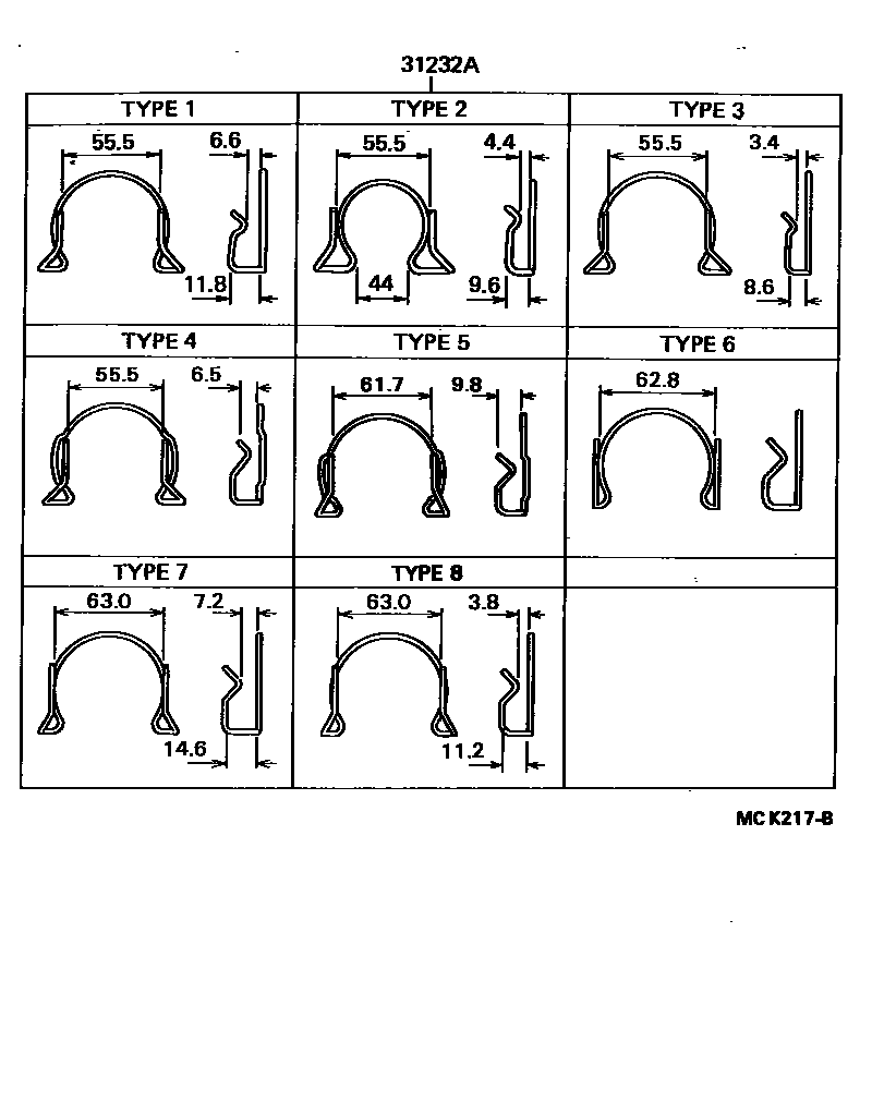 Toyota COROLLA 离合器和分离叉 EPC diagram — MCK217B