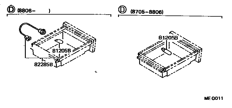 Toyota COROLLA 车内灯 EPC diagram — MEQ011
