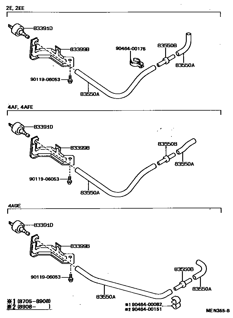 Toyota COROLLA 仪表 EPC diagram — MEN355B
