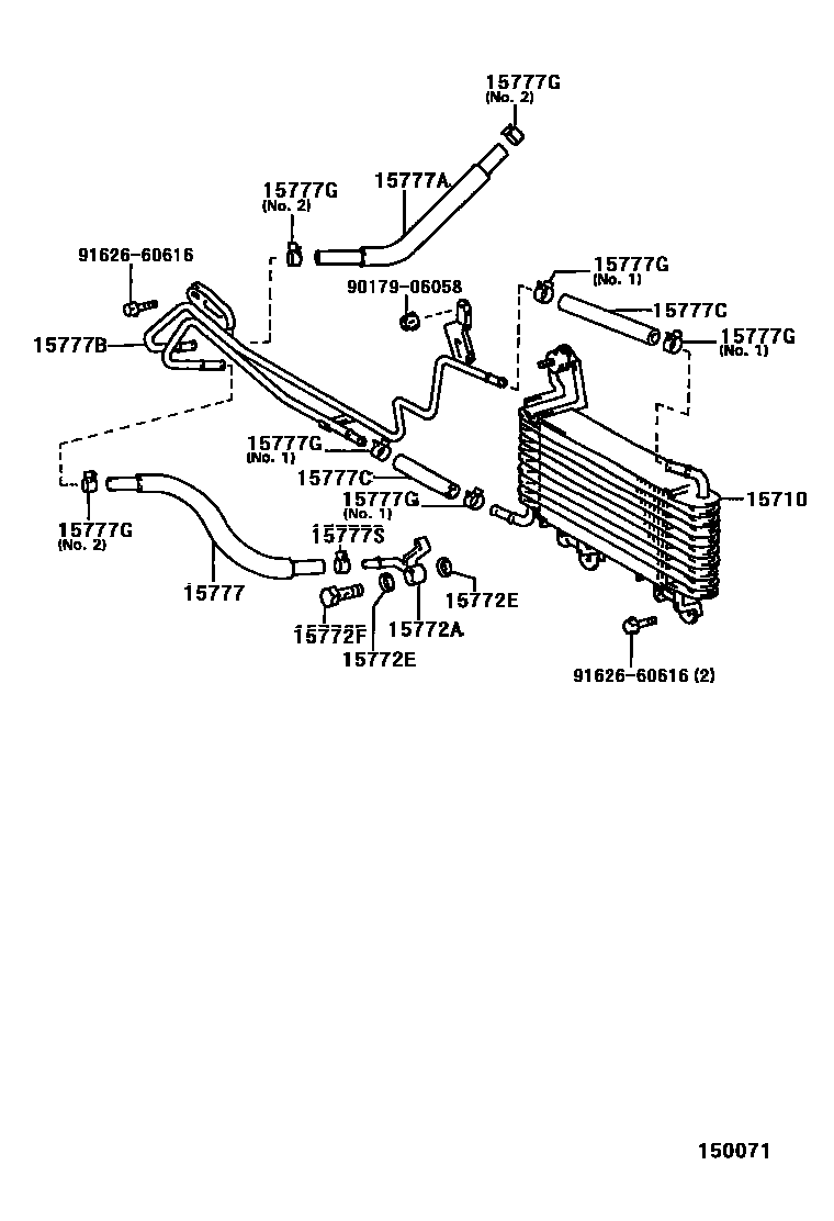 Toyota COROLLA Engine Oil Cooler EPC diagram — 150071