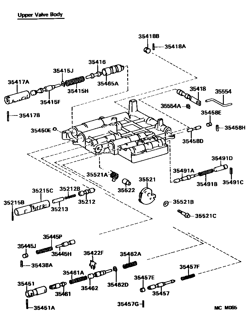 Toyota COROLLA 阀体和滤油网(ATM) EPC diagram — MCM065